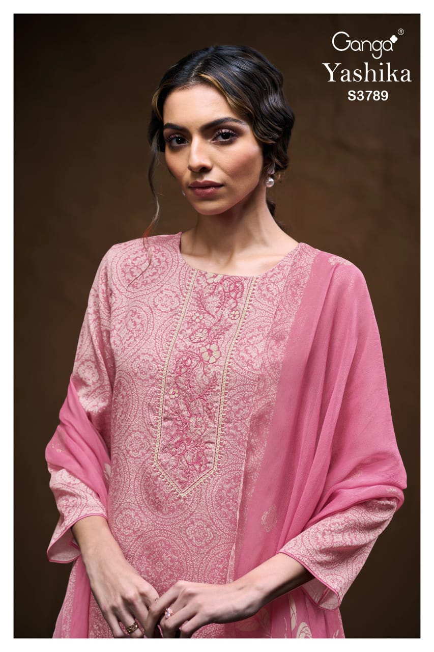 GANGA FASHIONS YASHIKA S3789 | PREMIUM COTTON SATIN- ASHOK LAL & SONS