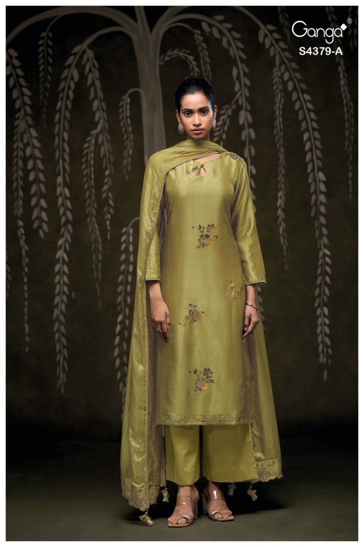 GANGA GLYNA S4379 PREMIUM PURE BEMBERG RUSSIAN SILK SUIT