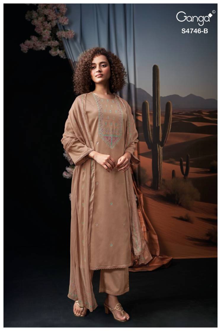 BUY GANGA SUITS ONLINE GANGA NEHIRA S4746 CLOSEUP IMAGE