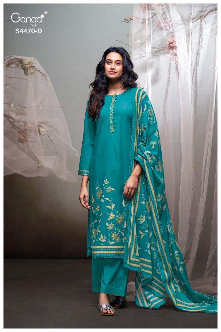 BUY GANGA SUITS ONLINE GANGA NIREZA S4470 FABRIC DETAIL