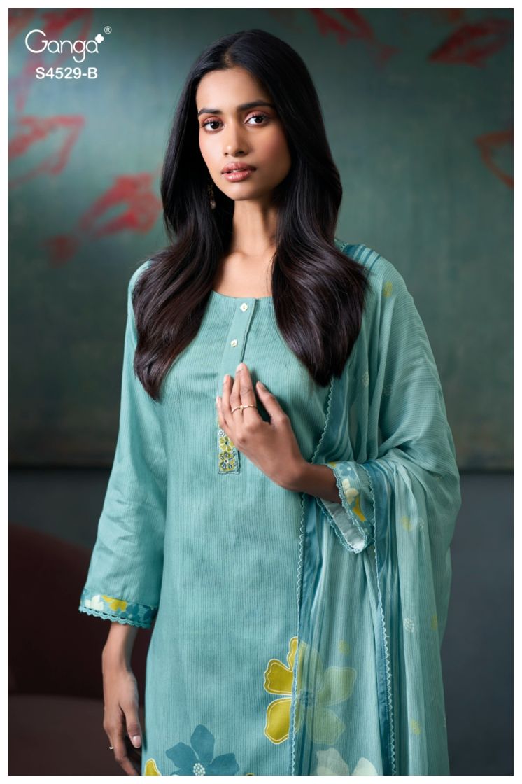 BUY GANGA SUITS SINGLE PIECE GANGA PRIARAE S4529 BACK VIEW