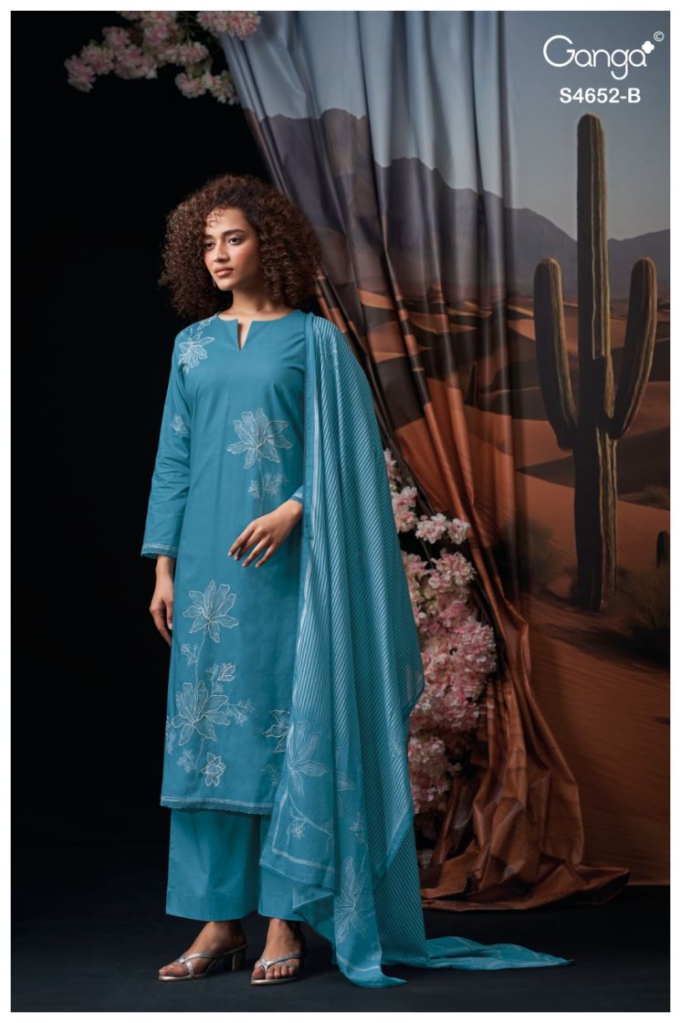 BUY GANGA SUITS GANGA CELOSIA S4652 DUPATTA DESIGN