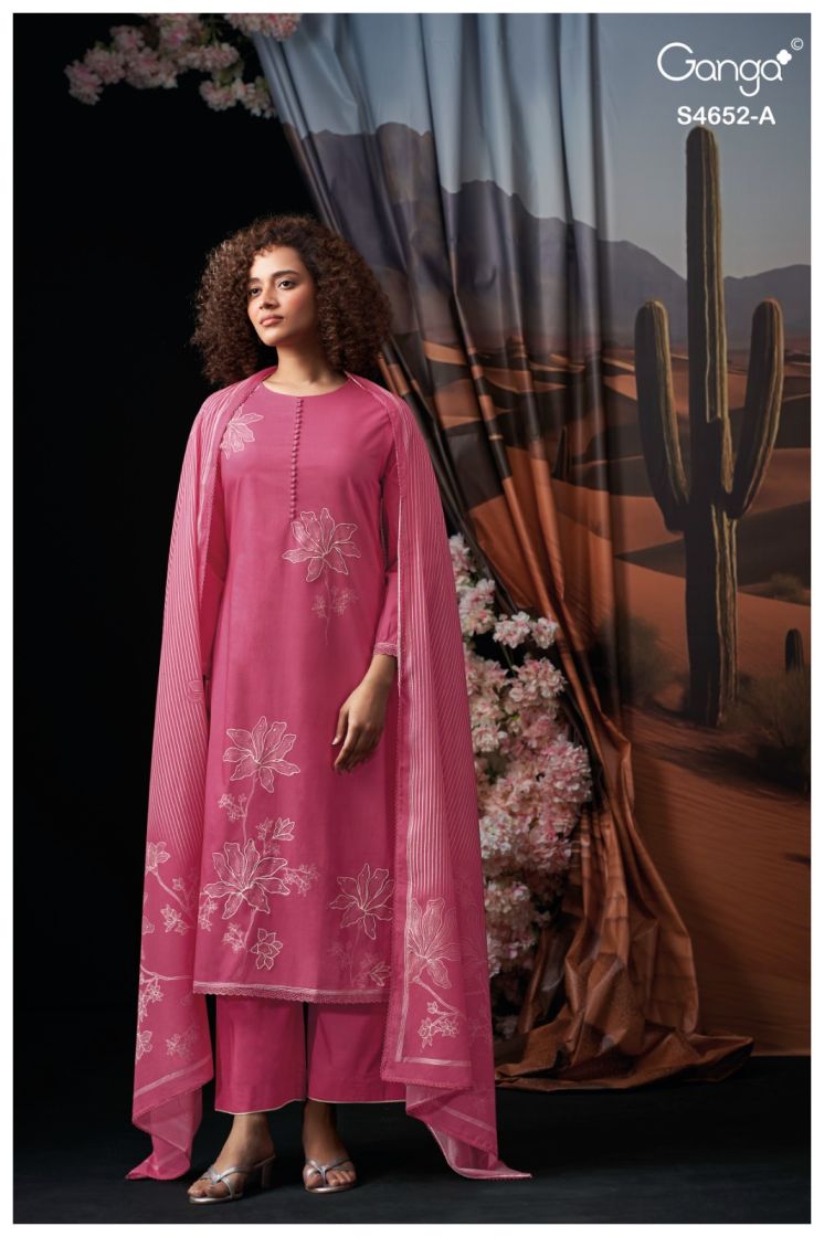 BUY GANGA SUITS GANGA CELOSIA S4652 FABRIC DETAIL