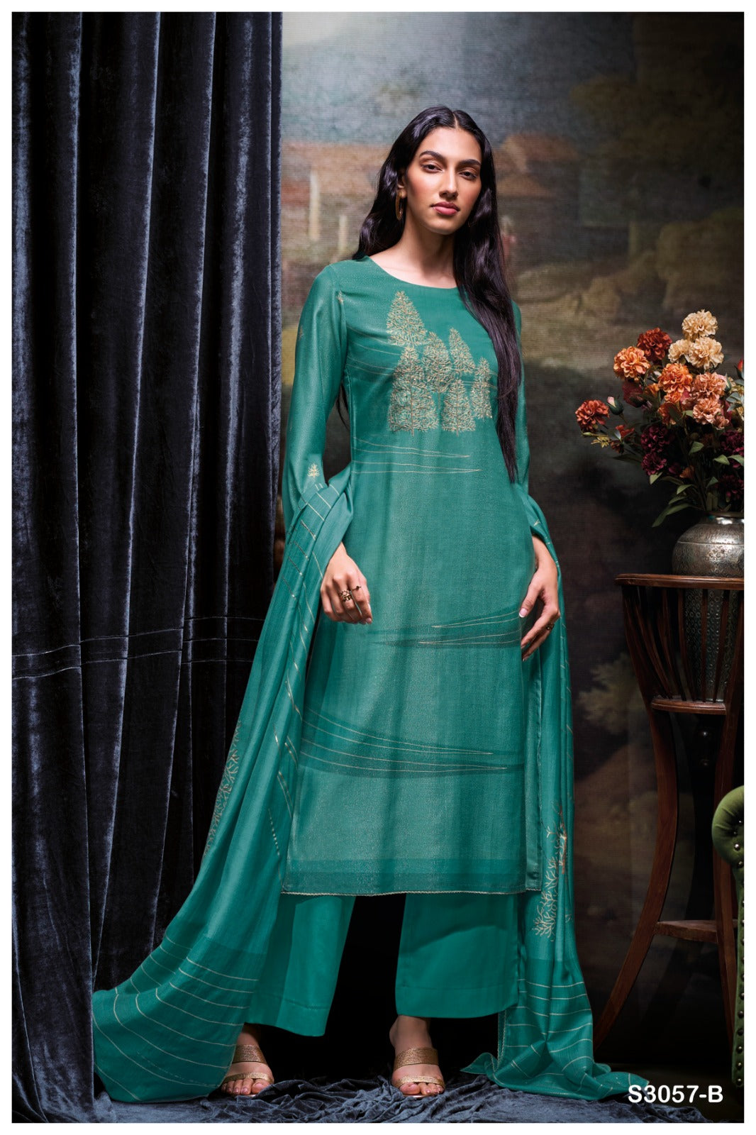 Ganga TEVY S3057| Ganga Suits Wholesaler in Rohtak – Ashok Lal & Sons