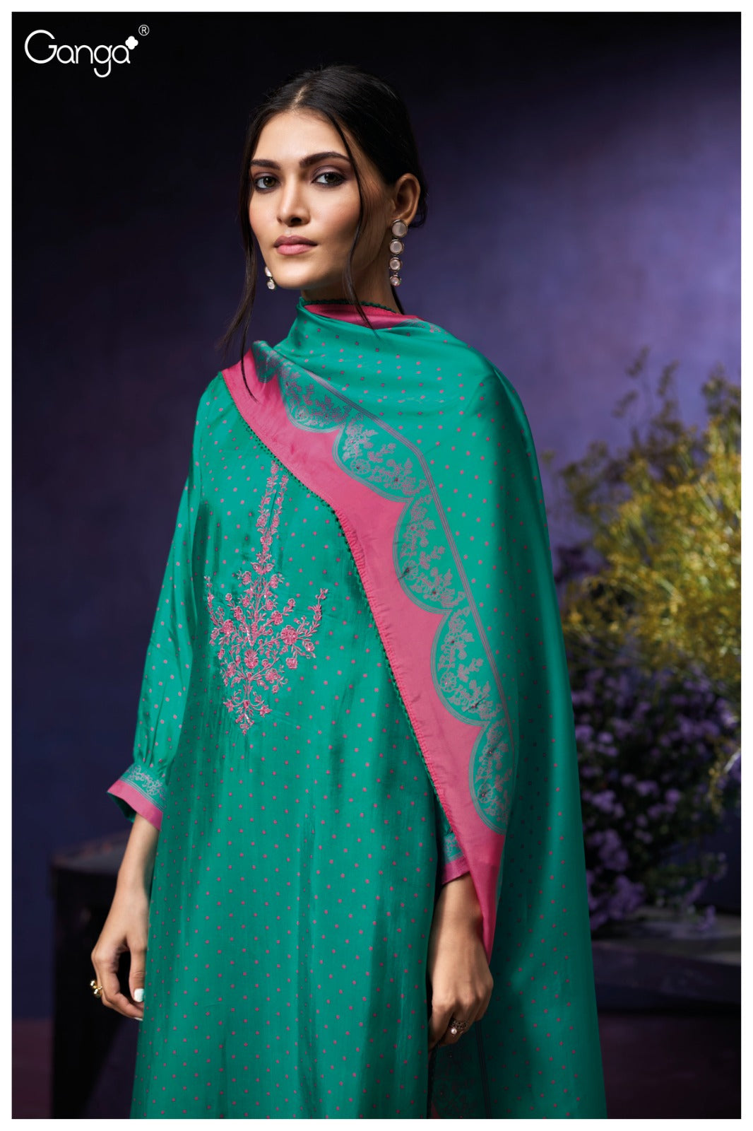 GANGA JADE S3890 | Premium Pure Bemberg Habutai Suit - Ashok Lal & Sons Rohtak