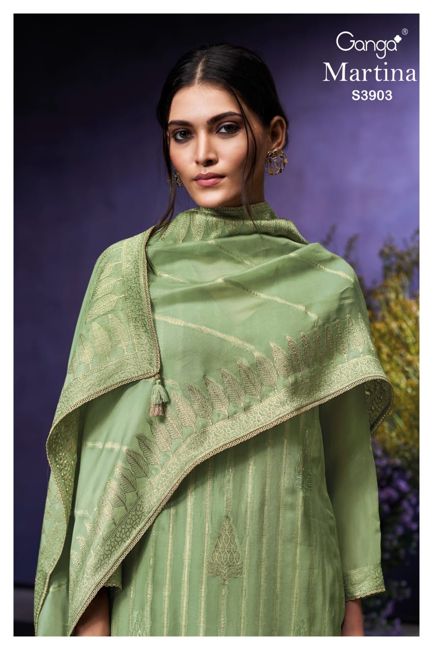 Ganga MARTINA S3903|Premium Pure Organza Silk- Ashok Lal & Sons Rohtak