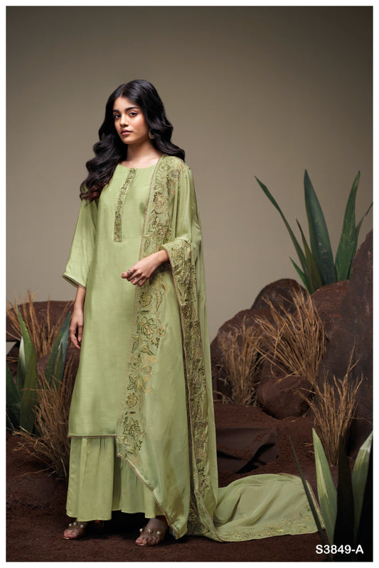GANGA FAYETH S3849 | Premium Pure Bemberg Silk Suit – Ganga Suits Wholesaler Ashok Lal & Sons