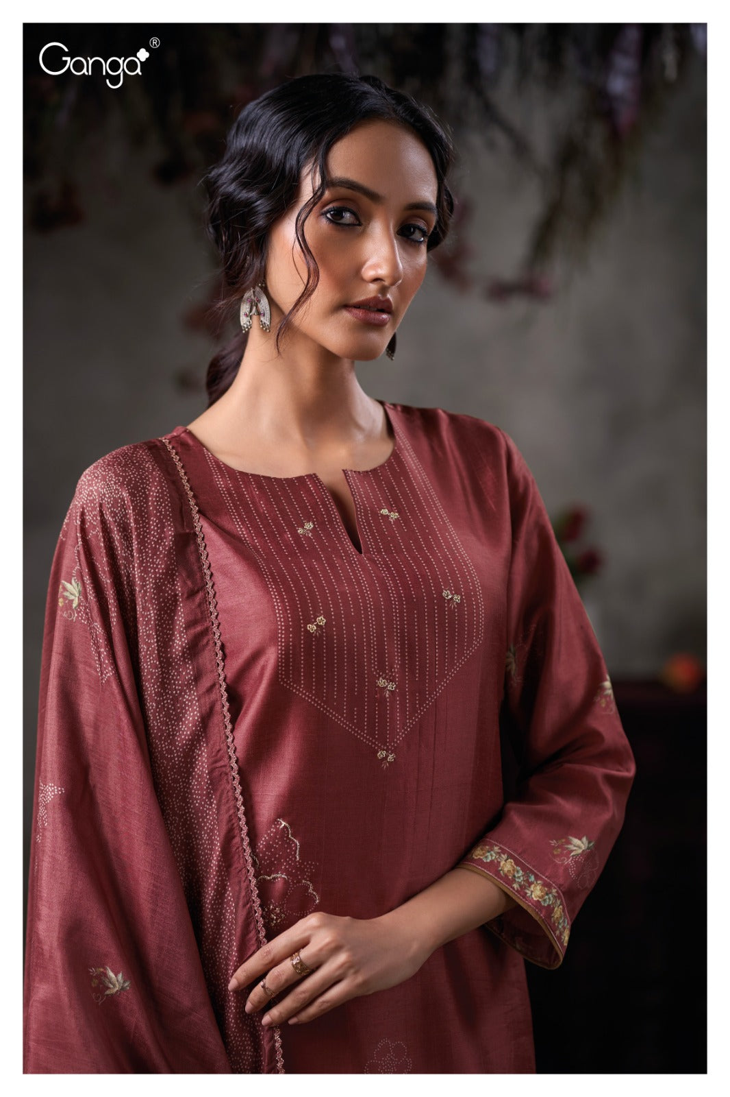 GANGA VIRELZA S3864 | Premium Pure Bemberg Russian Silk Suit – Ganga Suits Ashok Lal & Sons