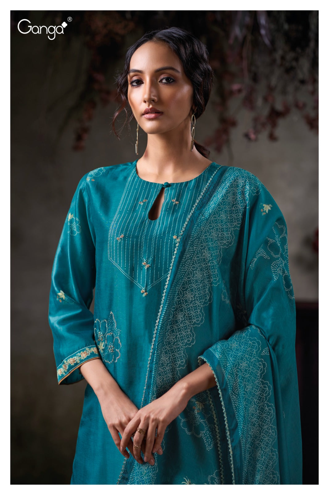GANGA VIRELZA S3864 | Premium Pure Bemberg Russian Silk Suit – Ganga Suits Ashok Lal & Sons