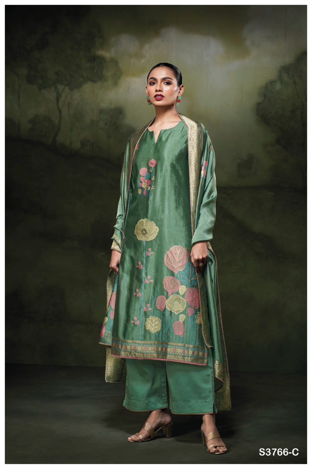 GANGA PONDS S3766 | Premium Pure Viscose Woven Suit – Ganga Suits Ashok Lal & Sons