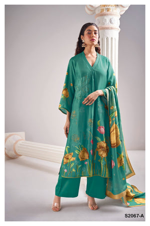 Ganga GALENE S2067|Premium Bemberg Russian Silk Suit – Ganga Suits Ashok Lal & Sons