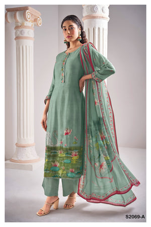 Ganga SHELBY S2069 | Premium Bemberg Silk Suit – Ganga Suits Ashok Lal & Sons