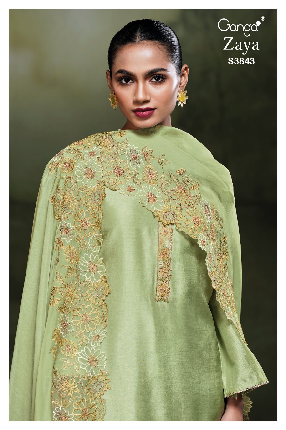 GANGA ZAYA S3843 | Premium Pure Bemberg Russian Silk Suit – Ganga Suits Ashok Lal & Sons