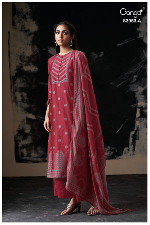 GANGA KRIVA S3953 Premium Pure Bemberg Russian Silk Suit Collection