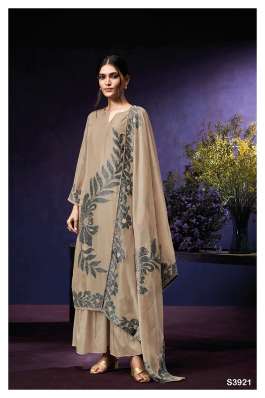 Ganga Navika S3921 premium pure Bemberg silk jacquard suit 