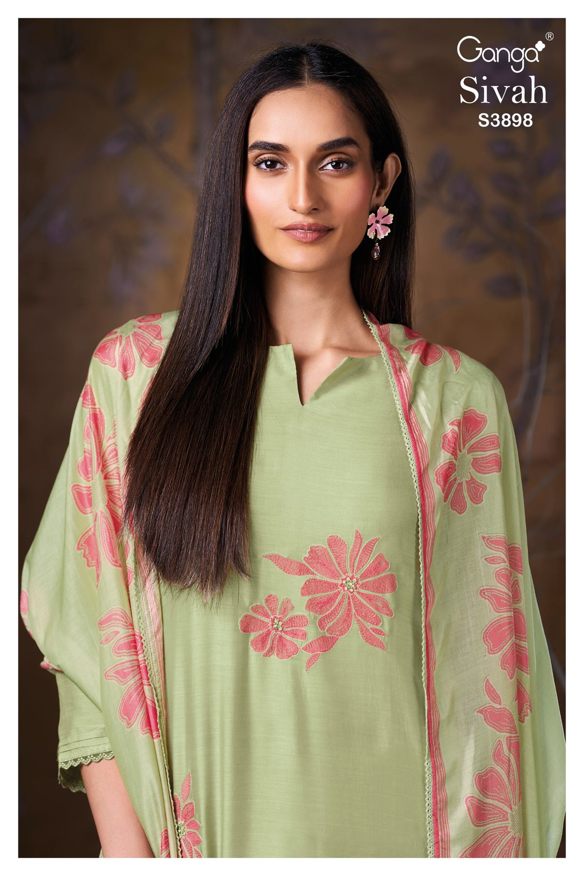 Ganga SIVAH S3898 – Premium Pure Bemberg Silk Suit | Ashok Lal & Sons, Rohtak Wholesaler
