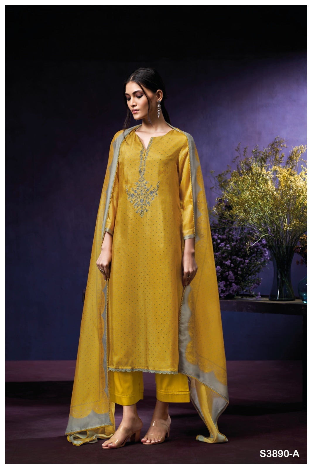 GANGA JADE S3890 | Premium Pure Bemberg Habutai Suit - Ashok Lal & Sons Rohtak