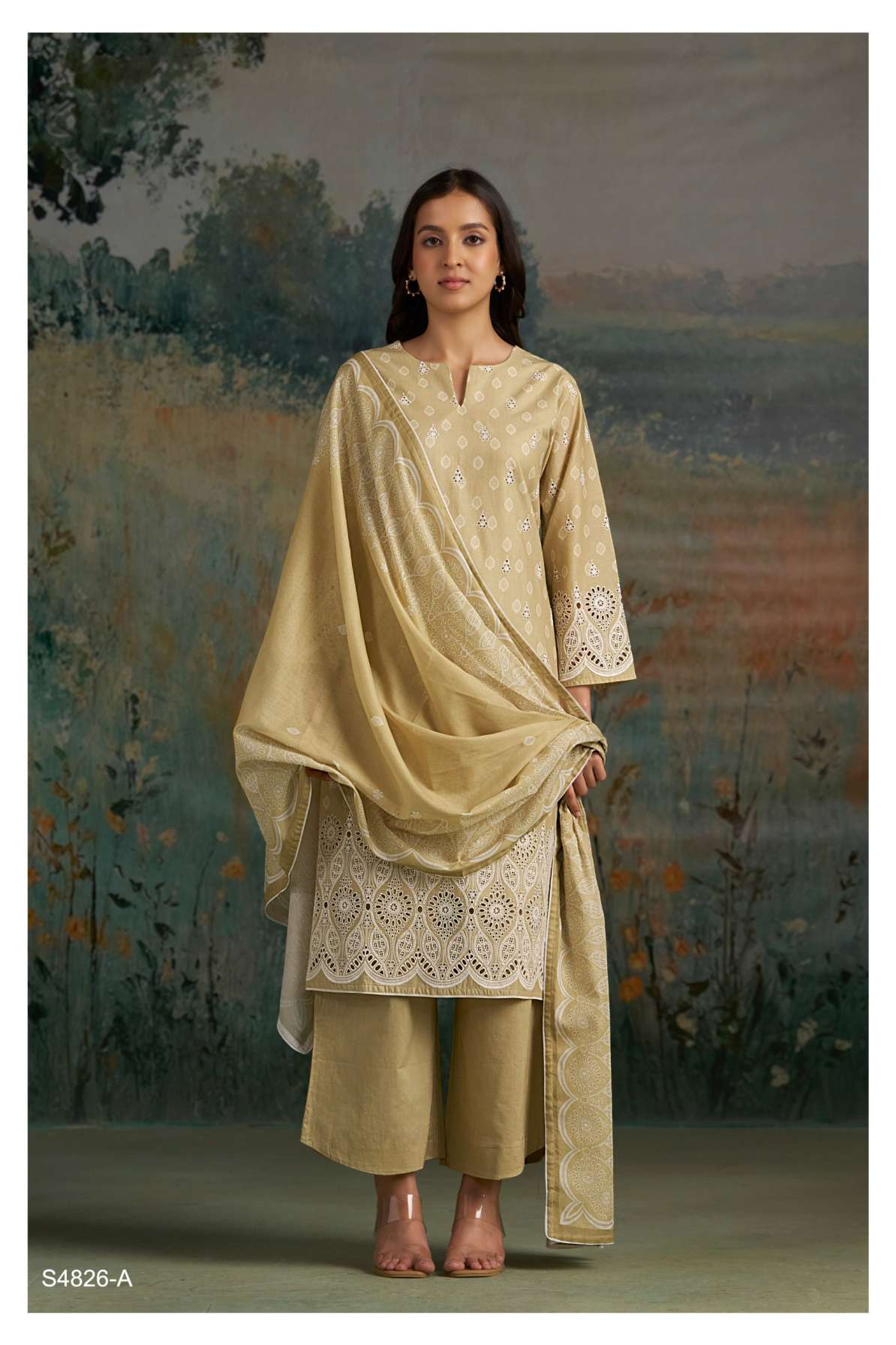 BUY GANGA SUITS ONLINE GANGA AADITA S4826 FABRIC DETAIL