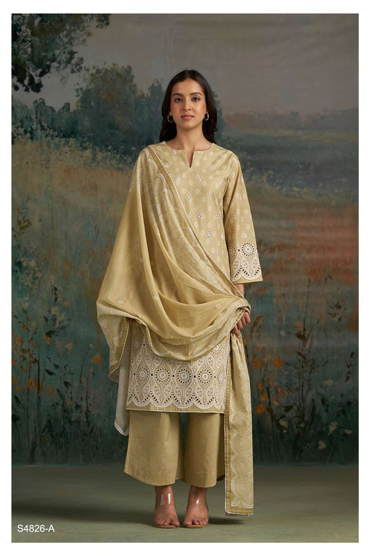 BUY GANGA SUITS ONLINE GANGA AADITA S4826 FABRIC DETAIL