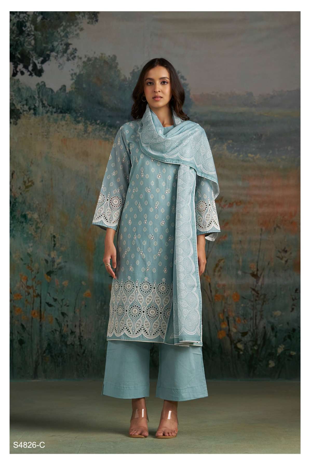 BUY GANGA SUITS ONLINE GANGA AADITA S4826 DUPATTA DESIGN