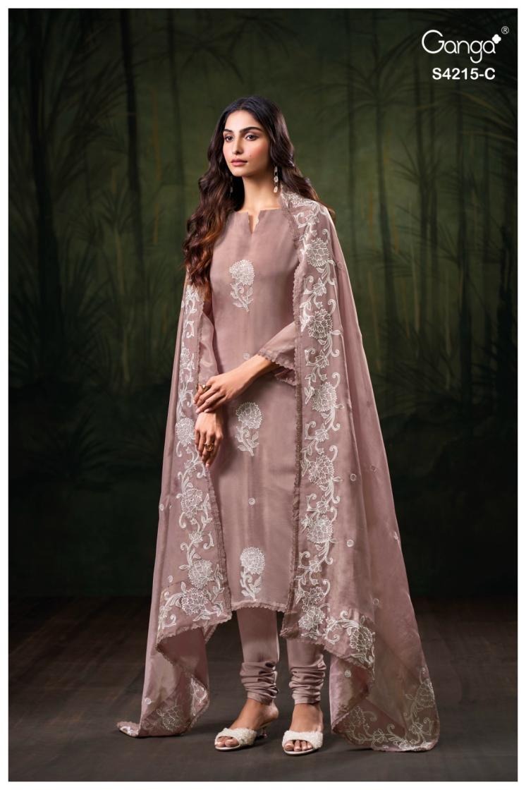 BUY GANGA SUITS ONLINE GANGA AARISHA S4215 FABRIC DETAIL