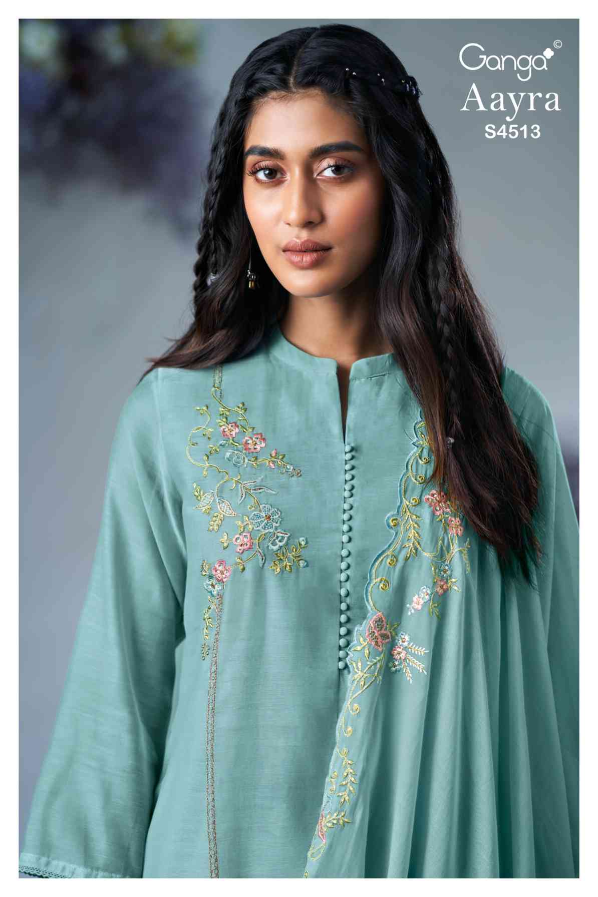 BUY GANGA SUITS ONLINE GANGA AAYRA S4513 CLOSEUP IMAGE