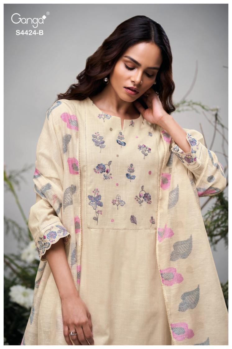 BUY GANGA SUITS ONLINE GANGA AIRAAH S4424 DUPATTA DESIGN