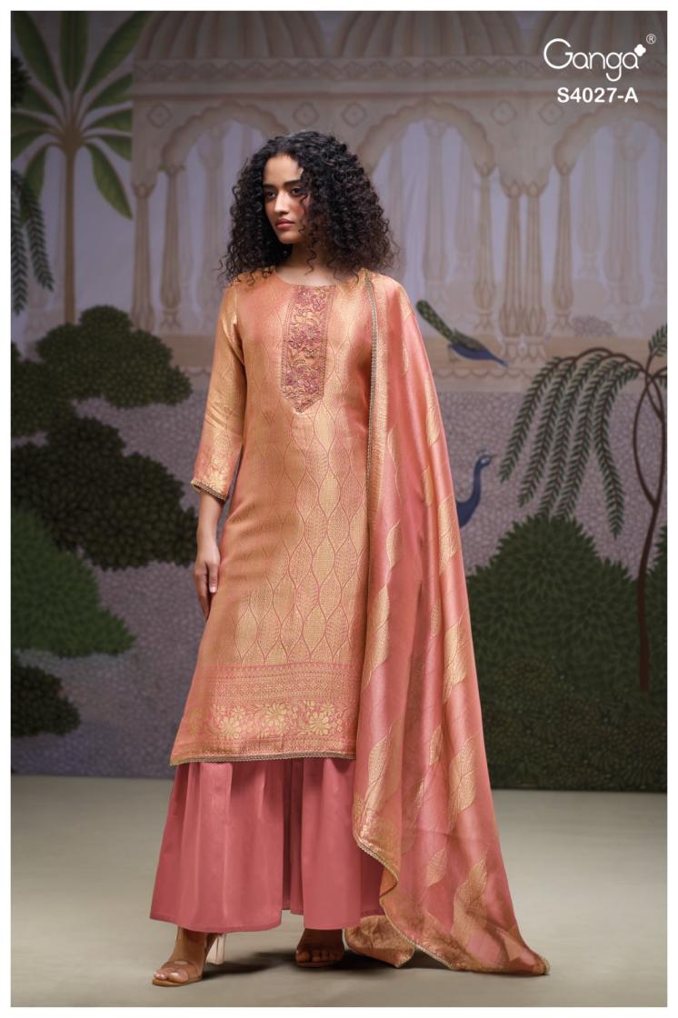 BUY GANGA SUITS GANGA ALANA S4027 FABRIC DETAIL