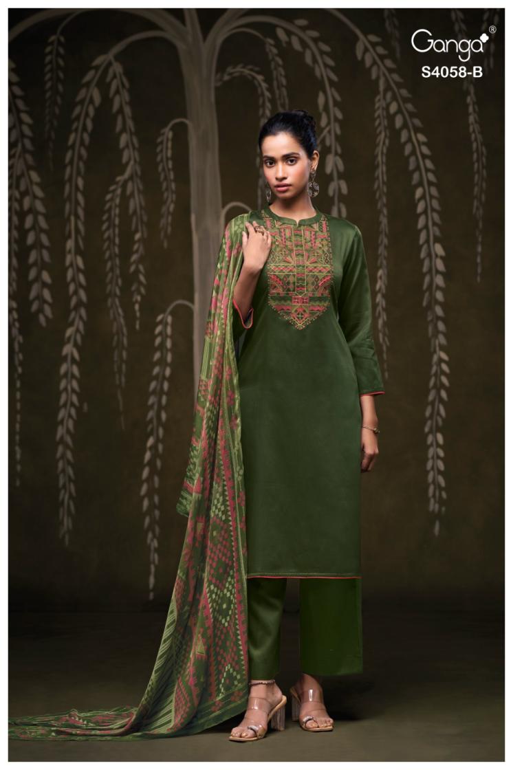 BUY GANGA SUITS ONLINE GANGA ANNERIE S4058 FULL SET
