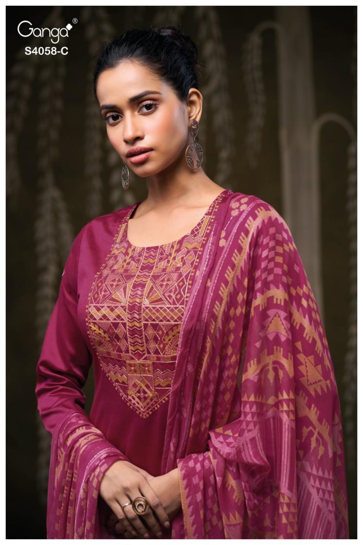 BUY GANGA SUITS ONLINE GANGA ANNERIE S4058 TOP DESIGN