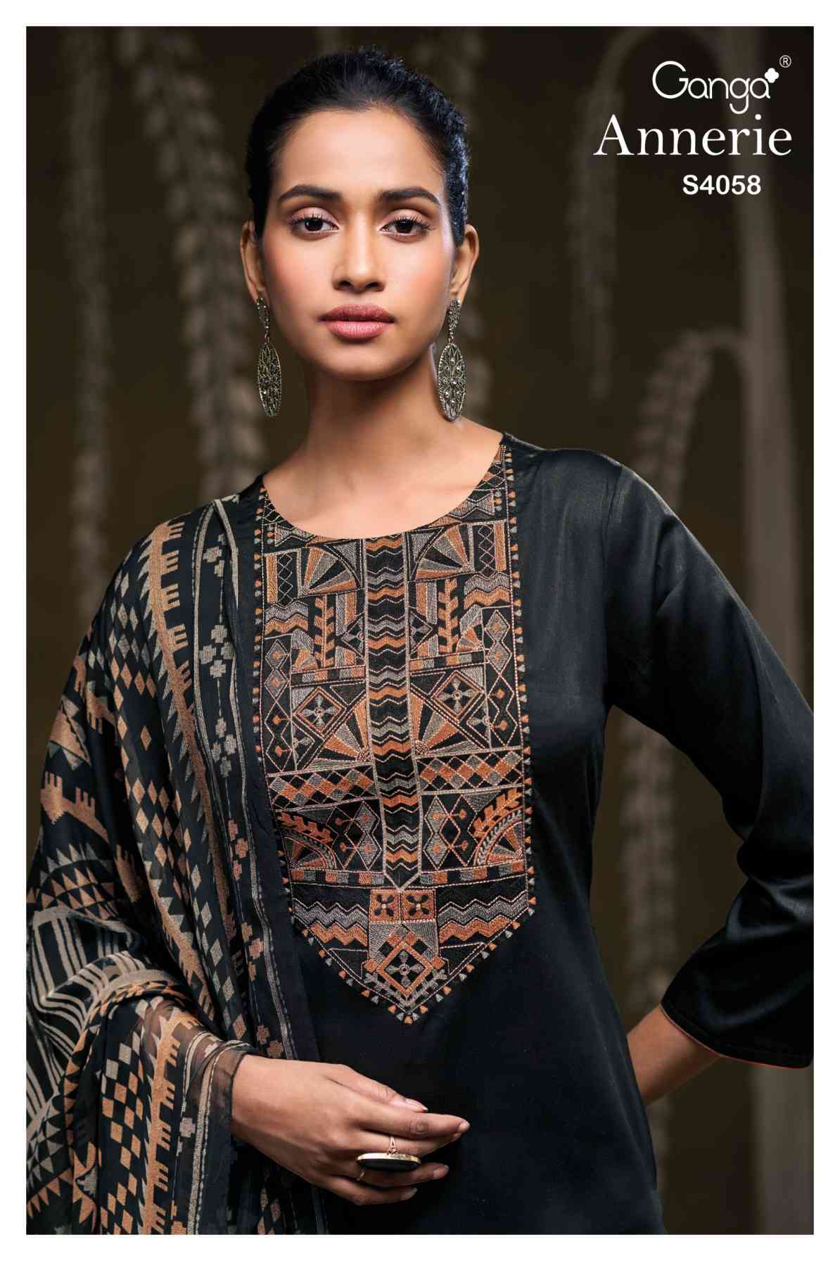 BUY GANGA SUITS ONLINE SALE GANGA ANNERIE S4058 BACK VIEW