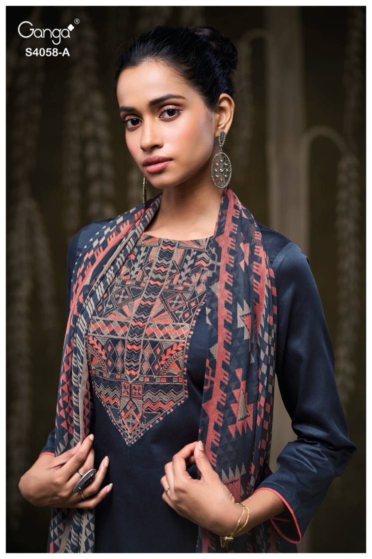 BUY GANGA SUITS ONLINE GANGA ANNERIE S4058 CLOSEUP IMAGE