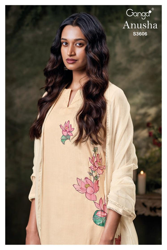 BUY GANGA SUITS ONLINE SALE GANGA ANUSHA S3606 DUPATTA DESIGN
