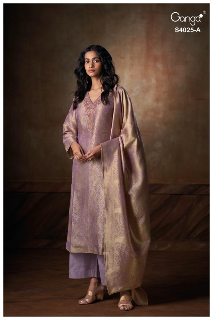 BUY GANGA SUITS SINGLE PIECE GANGA ARELIA S4025 FRONT VIEW