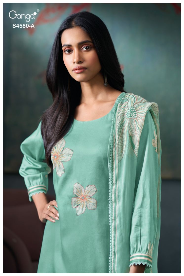 BUY GANGA SUITS WITH PRICE GANGA AVERA S4580 BACK VIEW