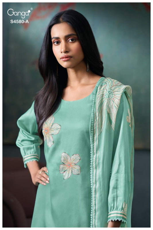 BUY GANGA SUITS WITH PRICE GANGA AVERA S4580 BACK VIEW