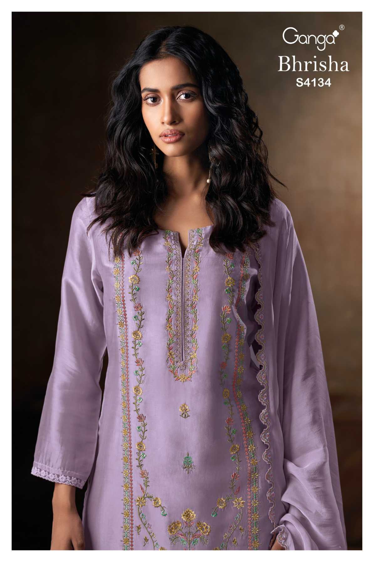 BUY GANGA SUITS ONLINE SALE GANGA BHRISHA S4134 FRONT VIEW