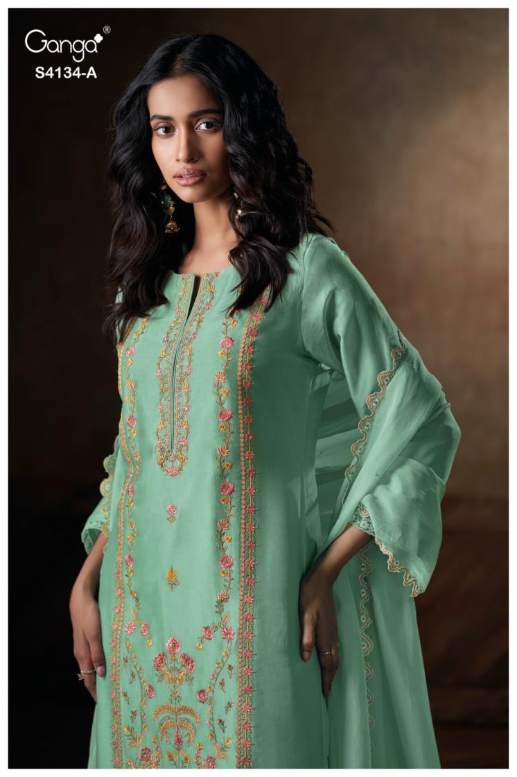 BUY GANGA SUITS ONLINE SALE GANGA BHRISHA S4134 TOP DESIGN