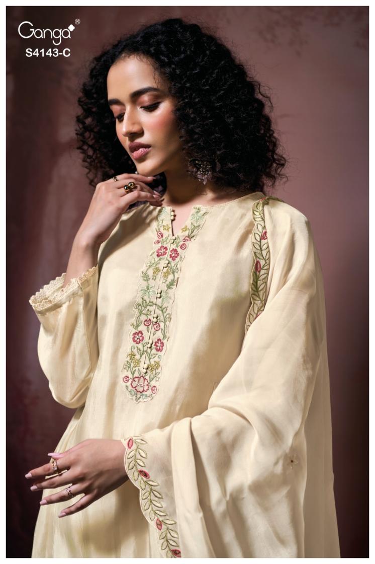 BUY GANGA SUITS SINGLE PIECE GANGA BINAAYA S4143 FULL SET