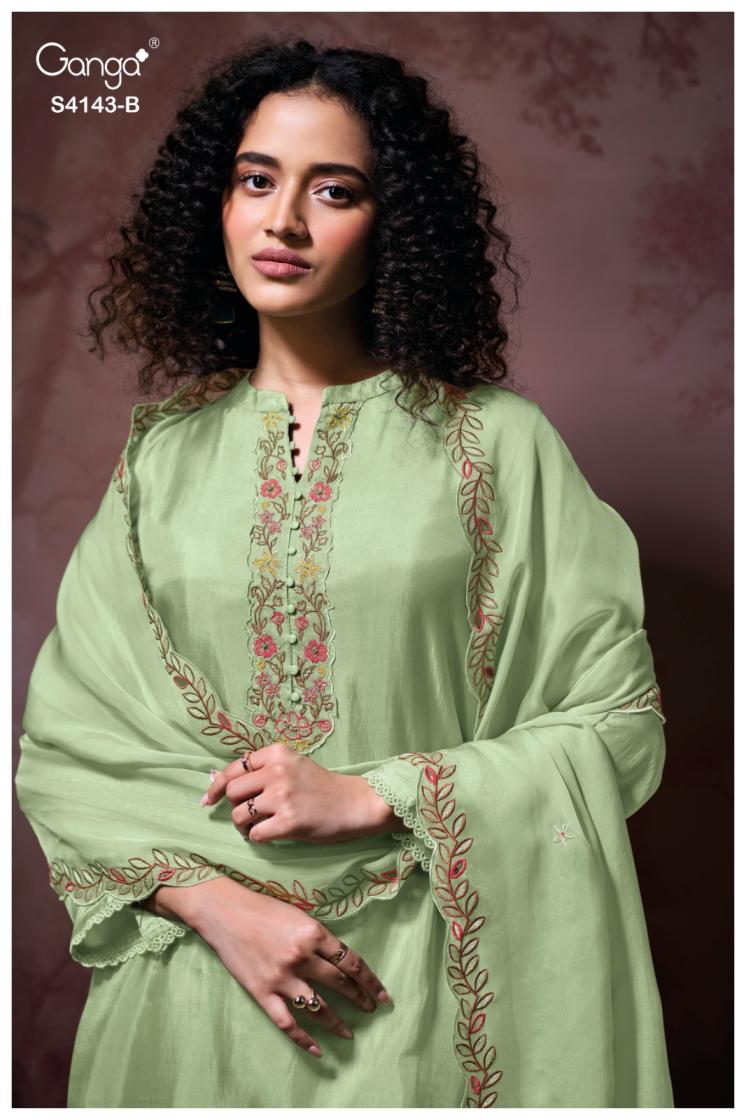 BUY GANGA SUITS SINGLE PIECE GANGA BINAAYA S4143 PREMIUM SUIT