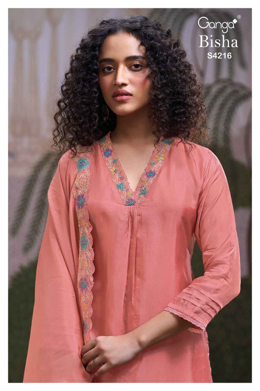 BUY GANGA SUITS ONLINE SALE GANGA BISHA S4216 FULL SET