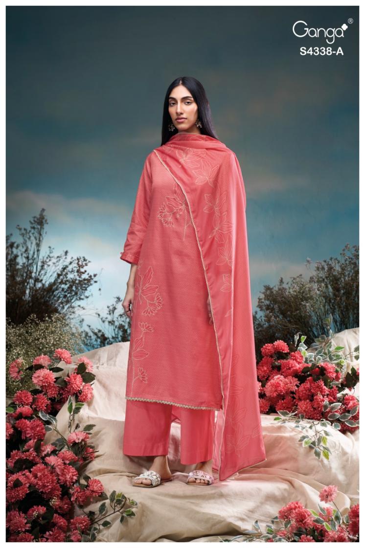 BUY GANGA SUITS ONLINE GANGA BRESIYA S4338 FRONT VIEW