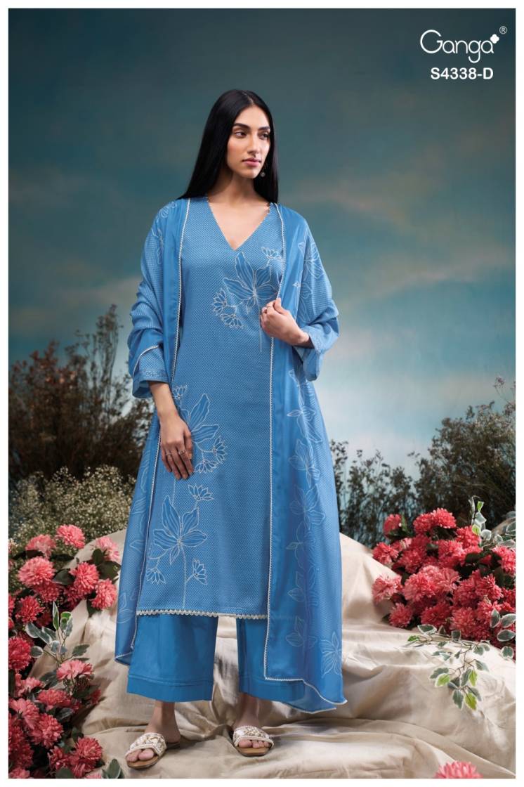 BUY GANGA SUITS ONLINE GANGA BRESIYA S4338 FABRIC DETAIL