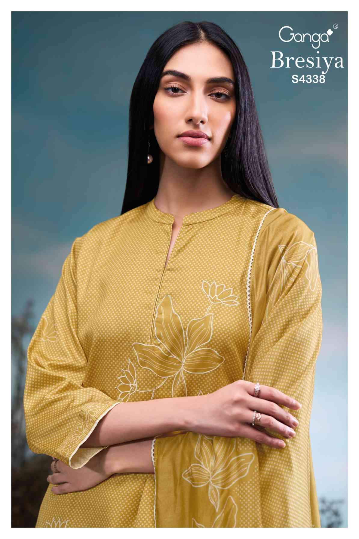 BUY GANGA SUITS ONLINE GANGA BRESIYA S4338 NEW CATALOGUE