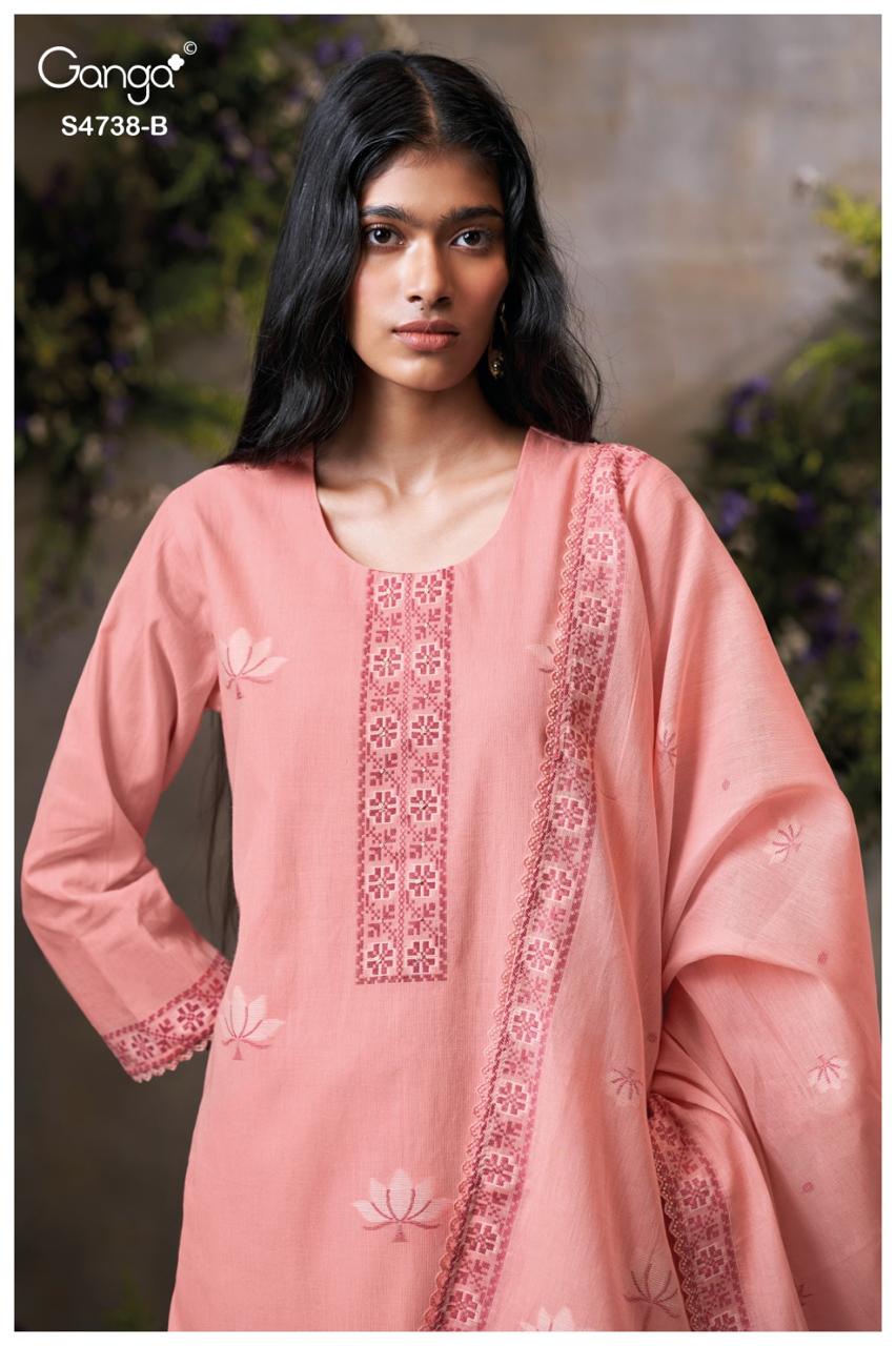 BUY GANGA SUITS ONLINE GANGA BRIJAA S4738 DUPATTA DESIGN