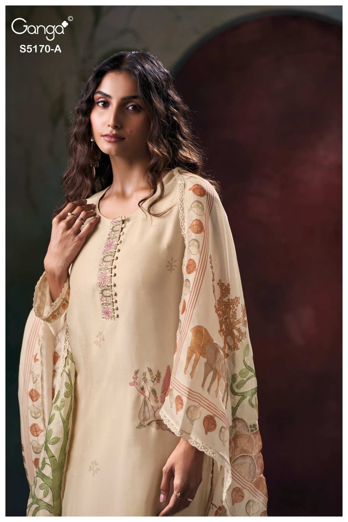 BUY GANGA SUITS GANGA BRIONI S5170 DUPATTA DESIGN
