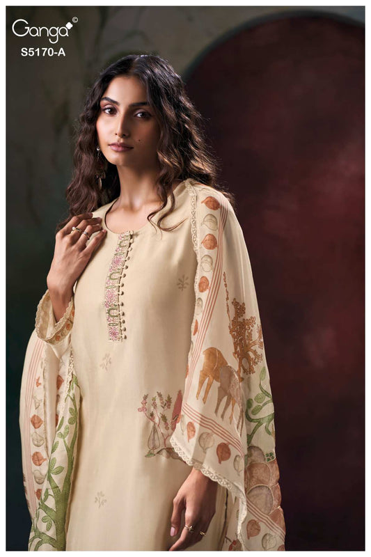 BUY GANGA SUITS GANGA BRIONI S5170 DUPATTA DESIGN