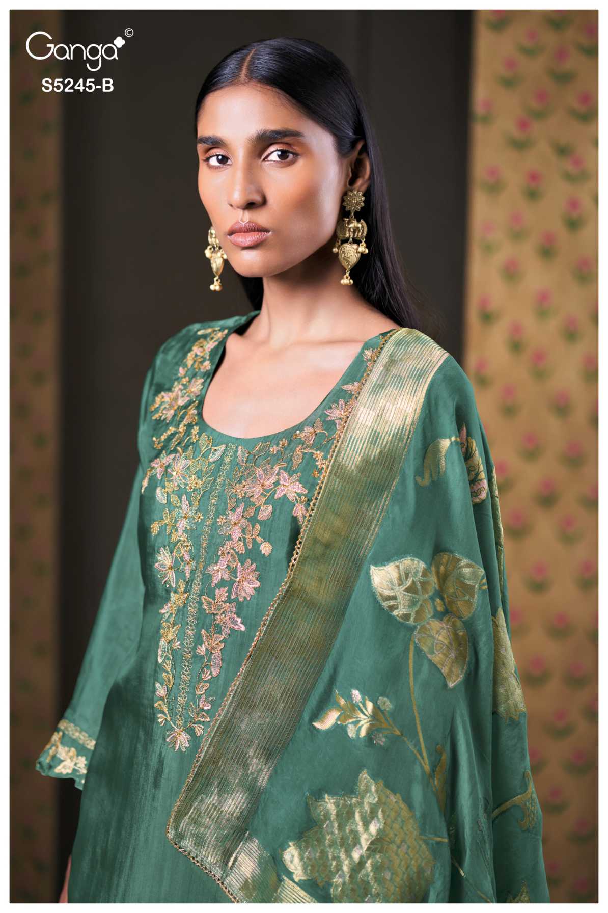 BUY GANGA SUITS GANGA BRISAYA S5245 FABRIC DETAIL