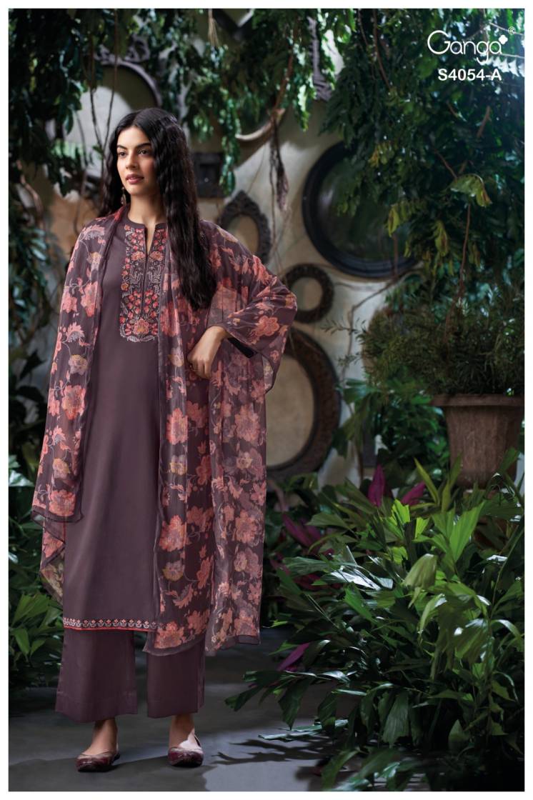 BUY GANGA SUITS SINGLE PIECE GANGA BRUNA S4054 FRONT VIEW
