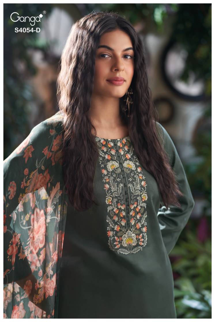 BUY GANGA SUITS SINGLE PIECE GANGA BRUNA S4054 BACK VIEW